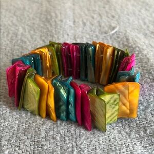 Multicolor Dyed Shell Bracelet